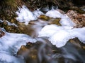 Frozen river with beautiful peace of ice