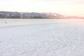 Frozen River and distant mountains Royalty Free Stock Photo