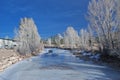 Frozen River in Estes Park Royalty Free Stock Photo