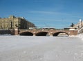 Frozen River Fontanka. St.Petersburg. Royalty Free Stock Photo
