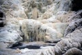 Frozen river Homla, waterfall Dolanfossen. Norwegian winter time