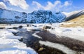 Frozen river, Lake District, UK. Royalty Free Stock Photo