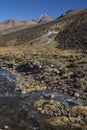 Frozen river on the Altiplano Royalty Free Stock Photo