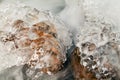 Frozen river in Leventina valley Royalty Free Stock Photo