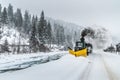 Frozen river with steam train