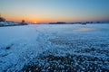 The frozen river sunrise Royalty Free Stock Photo