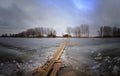 Frozen River Volga Astrakhan Russia Royalty Free Stock Photo