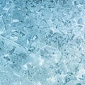 Frozen river water surface. Block of ice with cracks and pattern Royalty Free Stock Photo