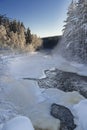 A frozen river.Winter in Lapland, Sweden, Norrbotten Royalty Free Stock Photo