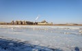 Frozen river in winter season, Ulanhot