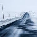 frozen route in scadinavian mountains