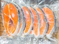 Frozen salmon fillets Royalty Free Stock Photo