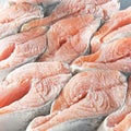 Frozen salmon steaks Royalty Free Stock Photo