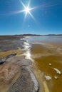 Frozen Salt Lake on the Bolivian Andes