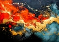 Frozen Sands of Fire - Abstract digital painting with oil paint texture effect