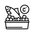 frozen seafood line icon vector illustration