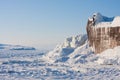 Frozen ship on Olkhon island
