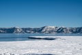 Frozen shore of Lake Tahoe in the winter Royalty Free Stock Photo