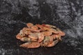 frozen shrimp with a small layer of ice glaze Royalty Free Stock Photo