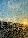 Frozen side window of car closeup Royalty Free Stock Photo