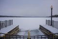 Frozen Skaneateles Lake during the winter months Royalty Free Stock Photo