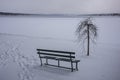 Frozen Skaneateles Lake during the winter months Royalty Free Stock Photo