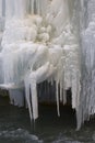 Fragment of a frozen waterfall Royalty Free Stock Photo
