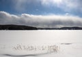 Frozen Haliburton Lake on a bright sunny day