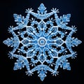 Frozen Snowflake Mandala in a Serene Winter Landscape