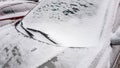 frozen snowy car window Royalty Free Stock Photo