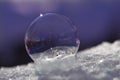Frozen soap bubble - close up