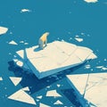 Frozen Solitude: A Polar Bear\'s Struggle Royalty Free Stock Photo