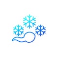frozen sperm, cryopreservation line icon on white