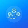 frozen sperm line icon, cryopreservation vector