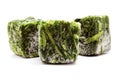Frozen spinach cubes Royalty Free Stock Photo