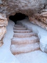 Frozen Staircase in Icy Cave Royalty Free Stock Photo