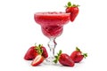 Frozen strawberry daiquiri cocktail Isolated