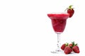 Frozen strawberry daiquiri cocktail Isolated on white background Royalty Free Stock Photo