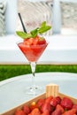 Frozen strawberry daquiri Royalty Free Stock Photo