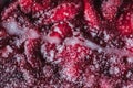 Frozen strawberry jam, superficial background