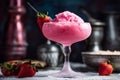 Frozen Strawberry Margarita in Pink color . Generative AI