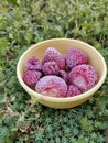 Frozen strawberry and raspberry. Summer time. Healthy food. Spring mood. Vitamins. Royalty Free Stock Photo