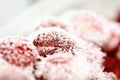 Frozen strawberry selectived focus Royalty Free Stock Photo