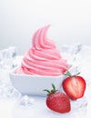 Frozen strawberry yogurt Royalty Free Stock Photo