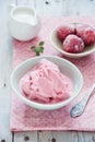 Frozen strawberry yogurt Royalty Free Stock Photo