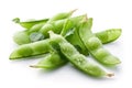 Frozen Sugar Snap Peas On White Background. Generative AI