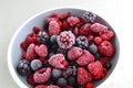 Frozen Summer Berries in a Bowl Royalty Free Stock Photo