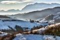 Frozen sunny day of a winter, on wild transylvania hills.