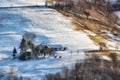 Frozen sunny day of a winter, on wild transylvania hills.