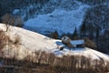 Frozen sunny day of a winter, on wild transylvania hills.